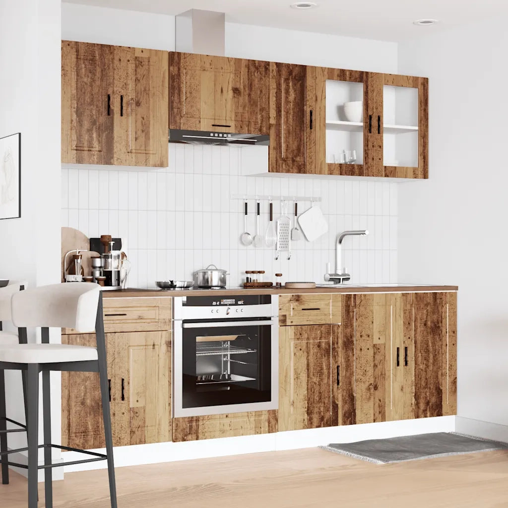 Set Mobili da Cucina 8 pz Kalmar Legno Vecchio in Truciolato 3314849
