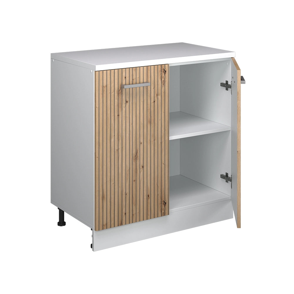 Mobile per mansarda Rion Rovere artigianale/Bianco 80 x 83.8 cm senza inclinazione con 2 ante Vicco