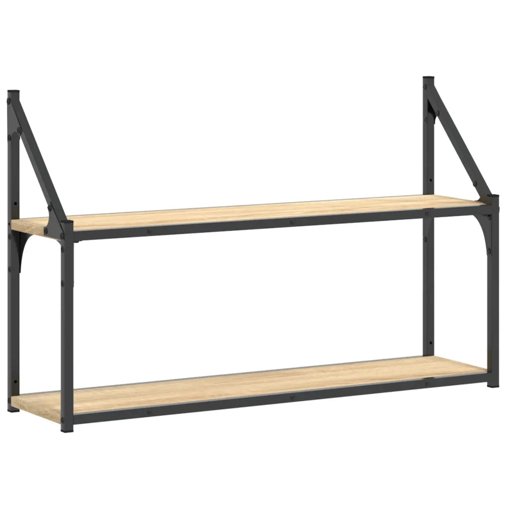 Scaffale Parete 2 Ripiani Rovere Sonoma 80x21x51 cm Multistratocod mxl 83564
