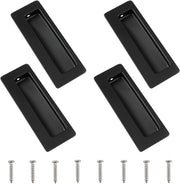 Set di maniglie rettangolari nascoste a 4 pezzi - Nero opaco - 115mm - Maniglie in acciaio inossidabile - Scorrevoli - Porte vestiarie - Inclusi viti