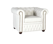 Poltrona Chester monoposto rivestita in pelle naturale