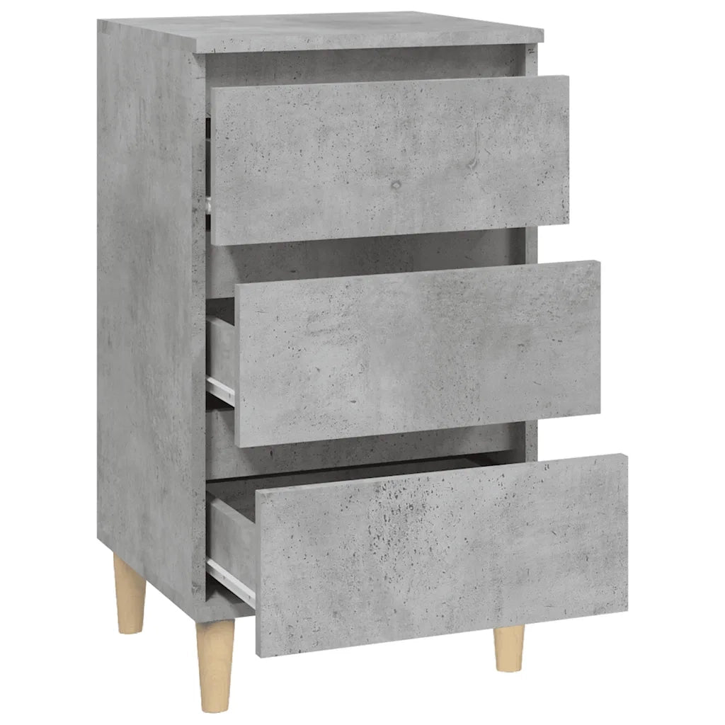 Comodino-Tavolino da notte Grigio Cemento 40x35x70 cm in Legno Multistrato 646080