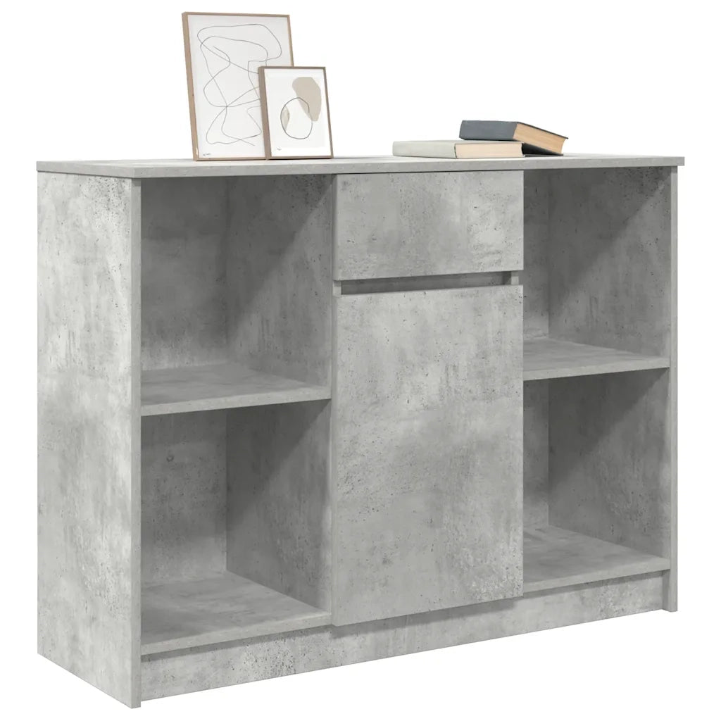 Credenza con Cassetto Grigio Cemento 101x35x76 cm in Truciolato 861565
