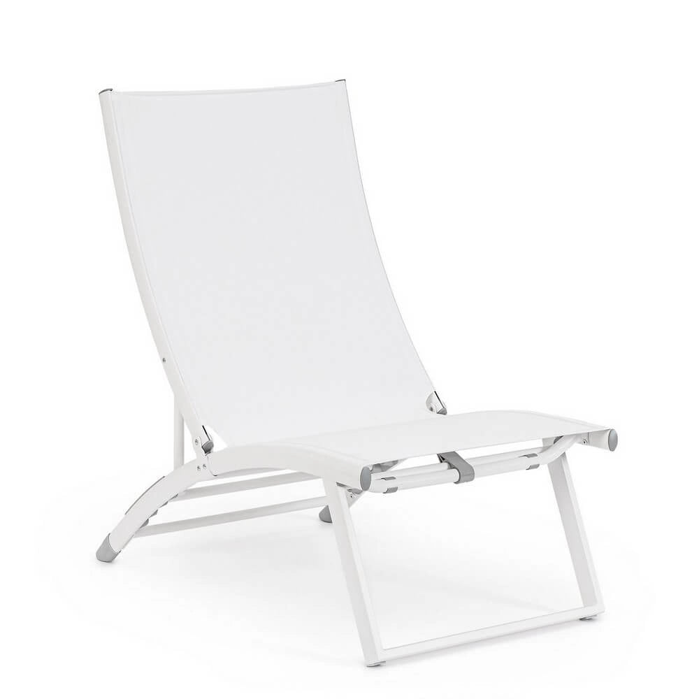 Set di 2 Poltrone Lounge Reclinabili da Esterno in Alluminio e Textilene - TERRA
