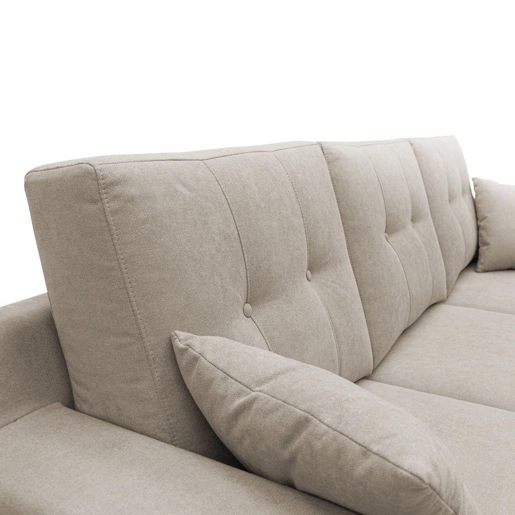 Danish Divano angolare REVERSIBILE in tessuto morbido impermeabile T02 237 cm beige