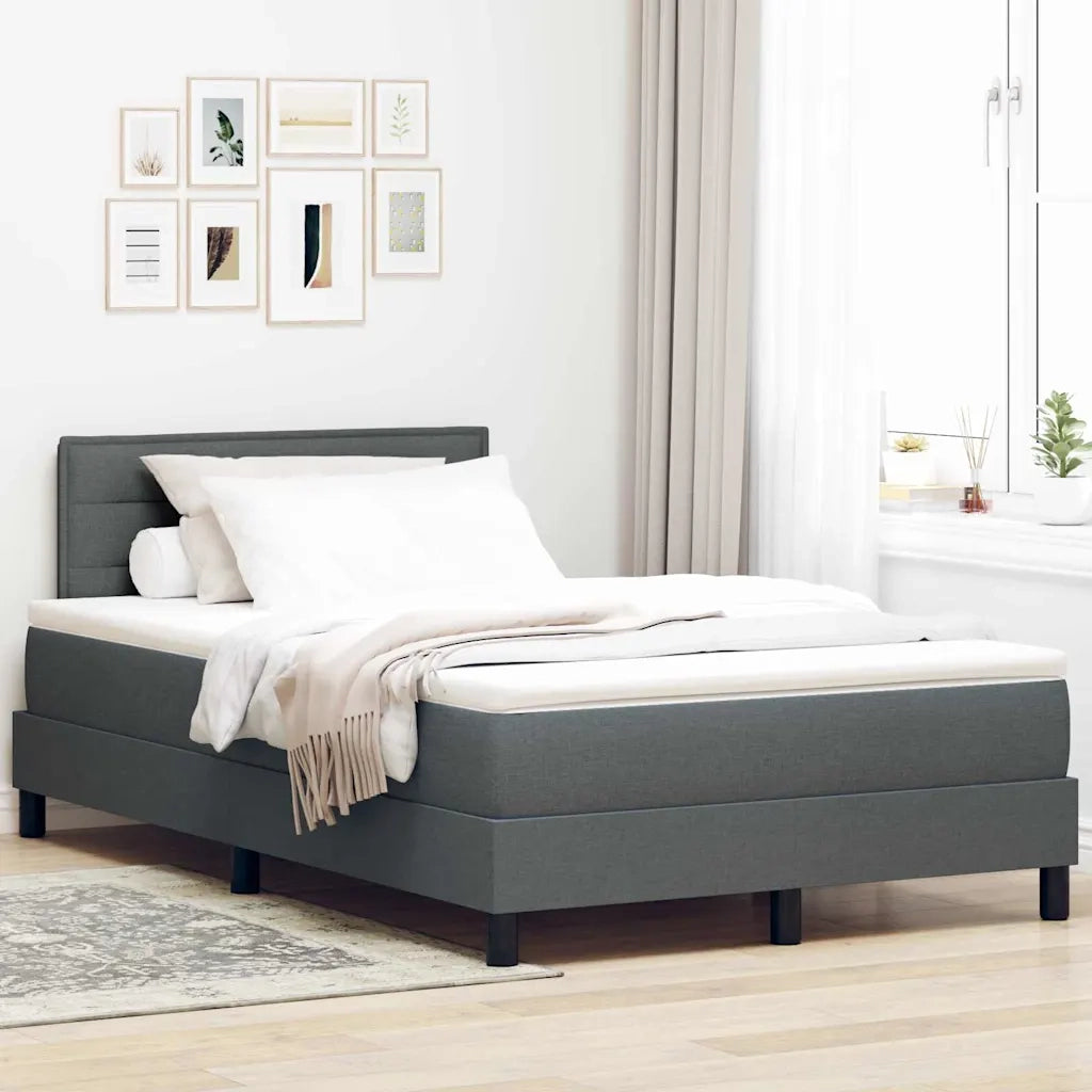 Letto a molle con materasso Grigio scuro 120 x 190 cm Tessuto 3342115