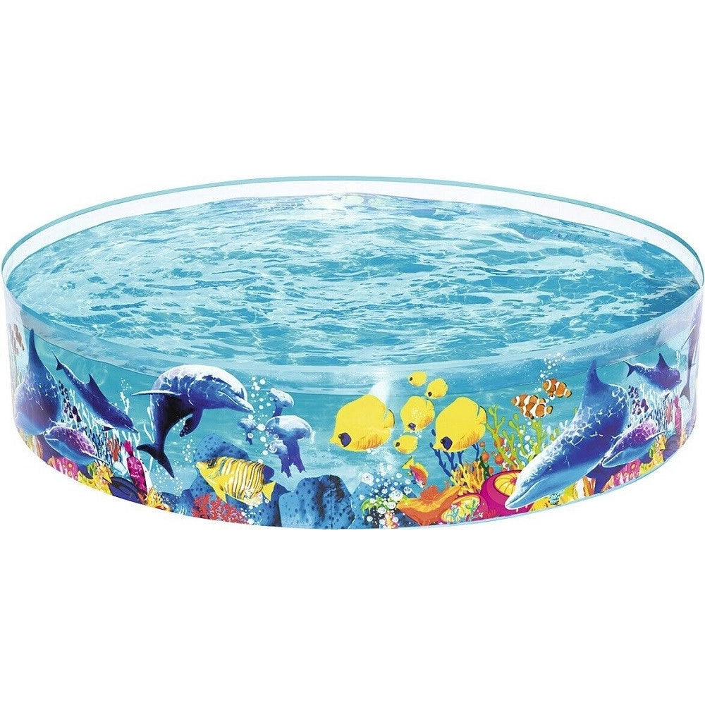 Trade Shop - Piscina Piscinetta Rigida Per Bambini 2 Anni+ Fantasia Marina 183 X 38 Cm 55030 -