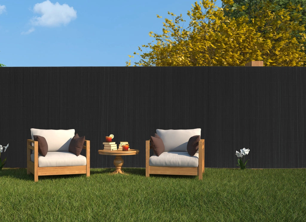 Canniccio Bambù In Pvc Frangivista Recinzione Per Giardino Frangivento Balcone Antracite - 100x500Cm