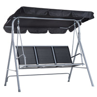 Dondolo 3 Posti da Giardino 170x110x153 cm in Acciaio Nero e Argento