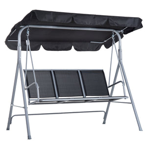 Dondolo 3 Posti da Giardino 170x110x153 cm in Acciaio Nero e Argento