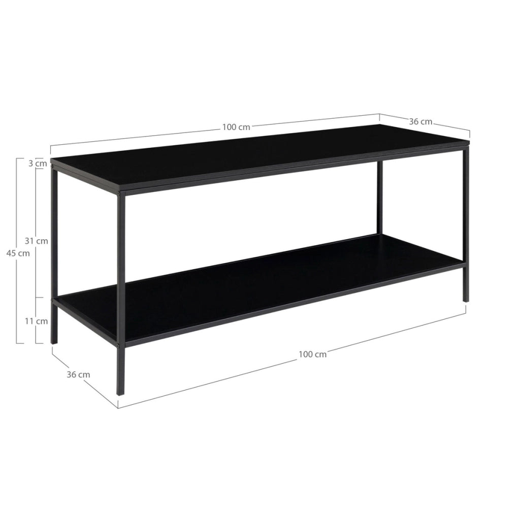 Tavolo Consolle Vita, Nero, Metallo, 36x100x45 cm