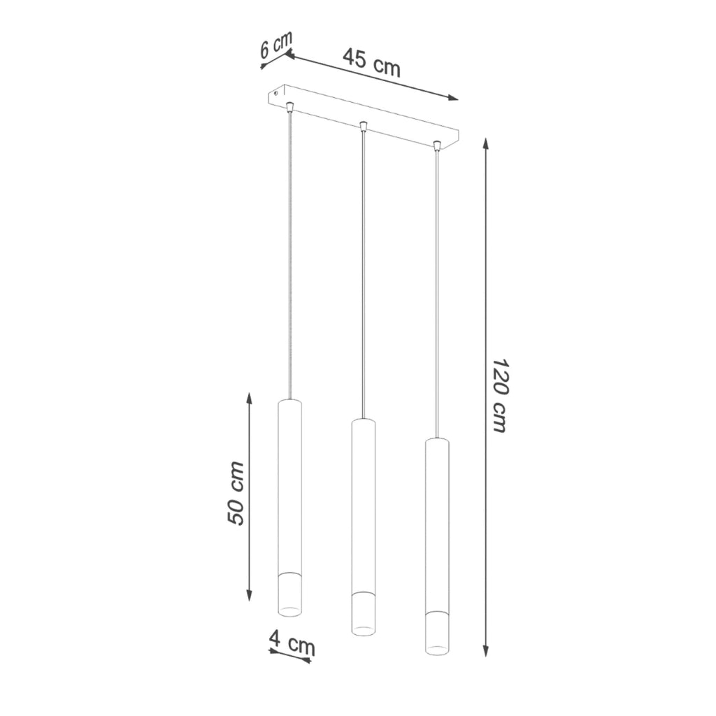 Lampadario SULTAN 3 Pure Lume nero metallo/vetro G9