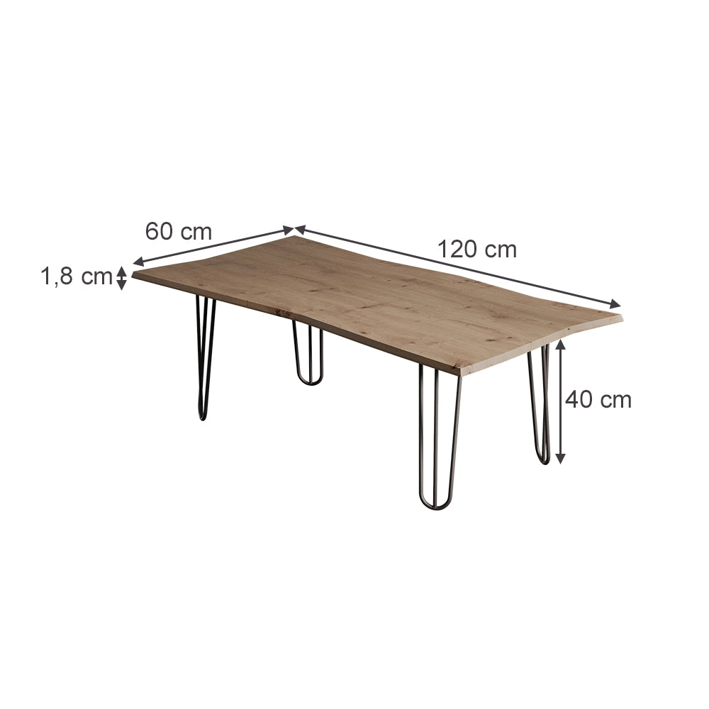 Vicco Tavolino da caffè Artigiano 120 x 60 cm
