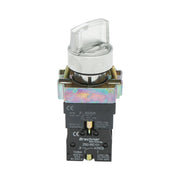 Selettore a 2 posizioni con ritenuta e indicatore di segnalazione a LED bianco 1NO+1NC, 24V, LAY5 Breckner Germany