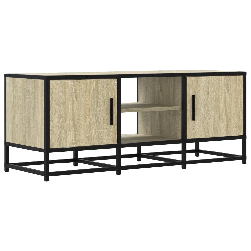 Mobile TV Rovere Sonoma 100x35x41 cm Legno Multistrato Metallo