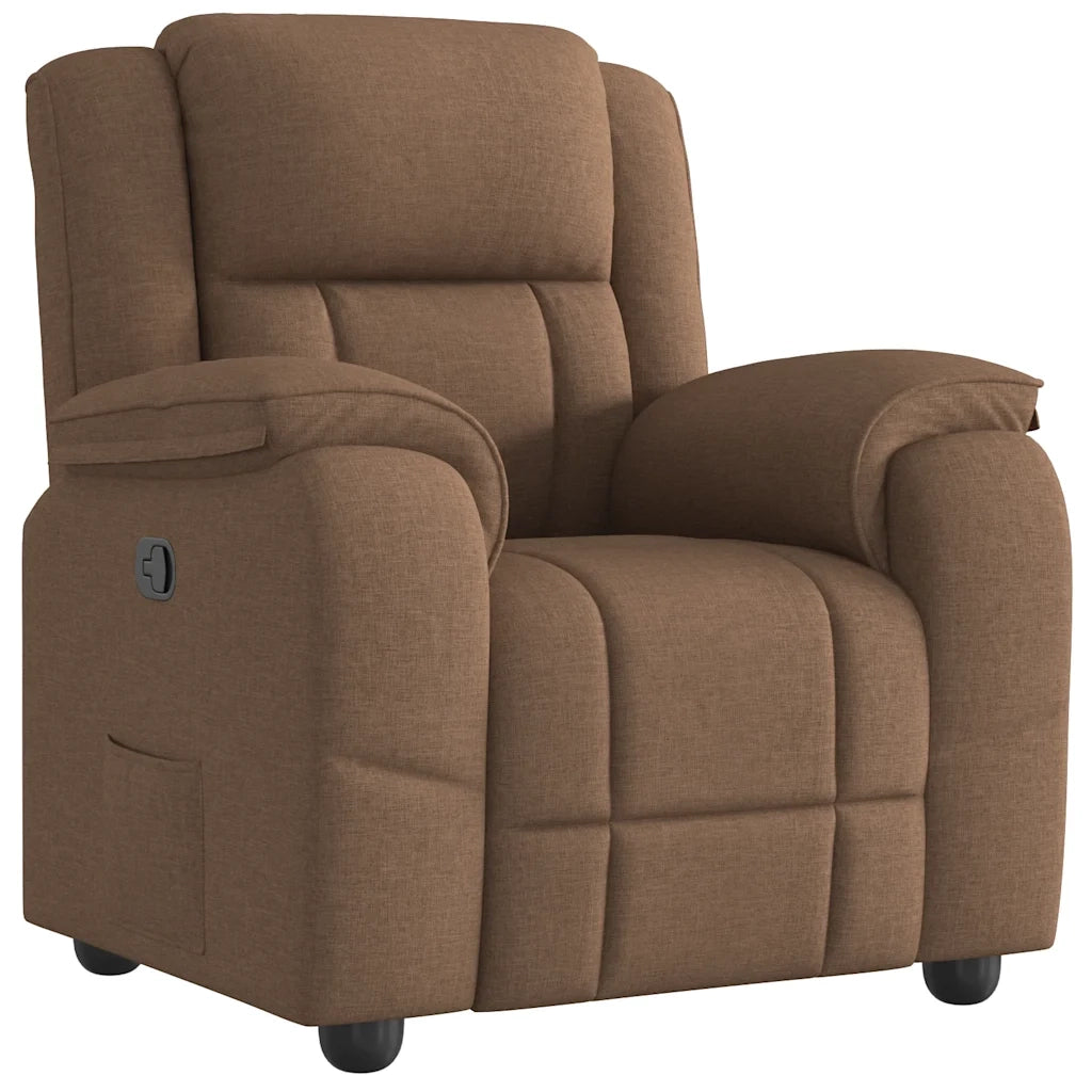 Divano Sedia-Poltrona Reclinabile in Tessuto Marrone 814257
