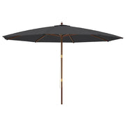 Ombrello | Parasolne da Giardino con Palo in Legno Nero 400x273 cm