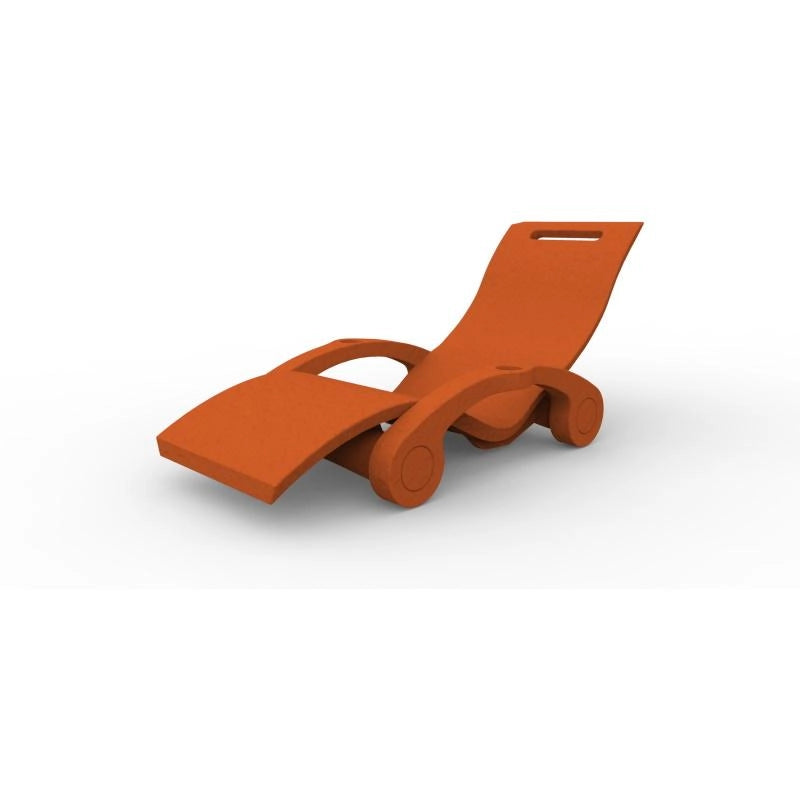 Sdraio Chaise Longe Lettino Galleggiante Da Esterno Prendisole In Polietilene Colore Arancione Cv-S130/2009