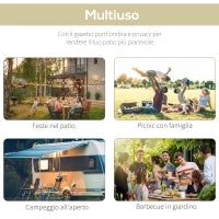 Gazebo Pergola da Giardino con Copertura in Tessuto Anti UV e Acciaio, 3x2.5m, Beige