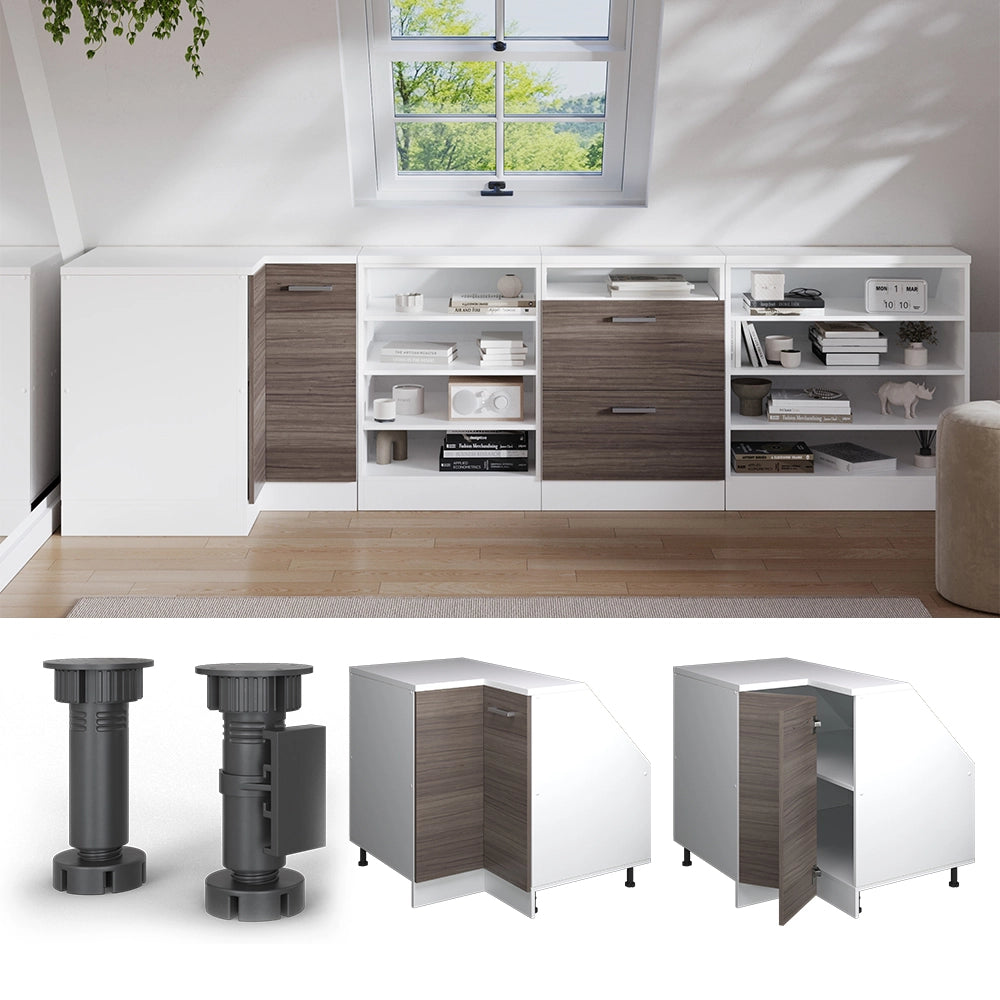 Mobile sottotetto Mobile angolare Rion Grigio nobile/Bianco 75.6 x 83.8 cm con 1 porta, carcassa dell’armadio profondità 60 cm Vicco