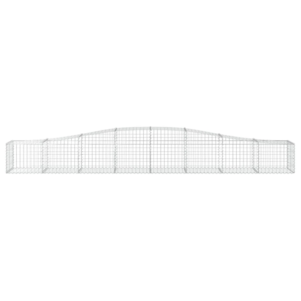 Set di 7 gabbioni ad arco per recinzioni a gabbia e muri di contenimento 400 x 50 x 40/60 cm ferro zincato argento 02_0041148