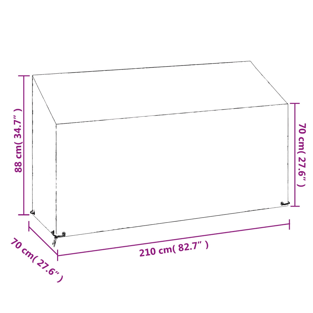 Copri Panche Giardino 2pz 12Occhielli 210x70x70/88 Polietilene