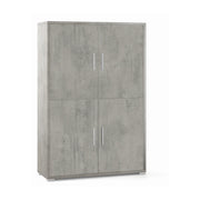 Armadio mobile 4 ante 108x41x161H cm in kit di montaggio colore Cemento