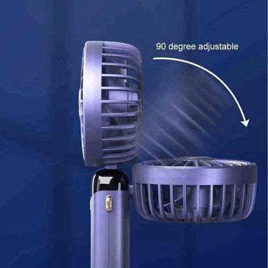 Ventilatore portatile con connessione USB - batteria 5000 mAh - 5 regolazioni della velocità del flusso d'aria - display digitale - terapia aromatica - verde