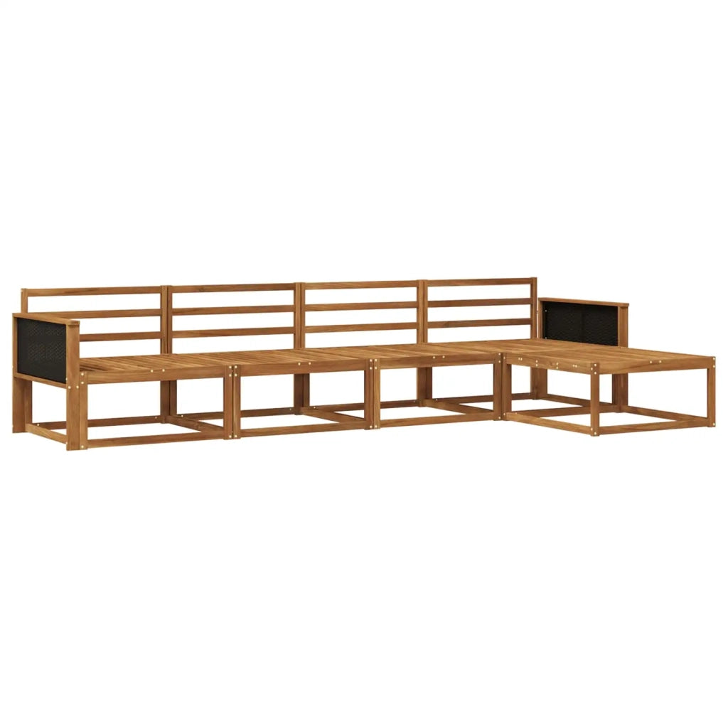 Set di divani da esterno 5 pz Naturale Legno di Acacia Massello 3382472