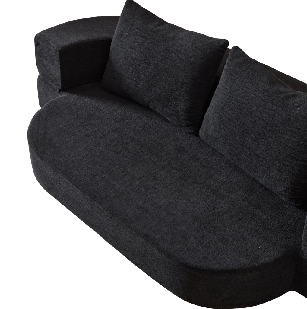 Divano letto pieghevole 3 in 1 in flanella nero