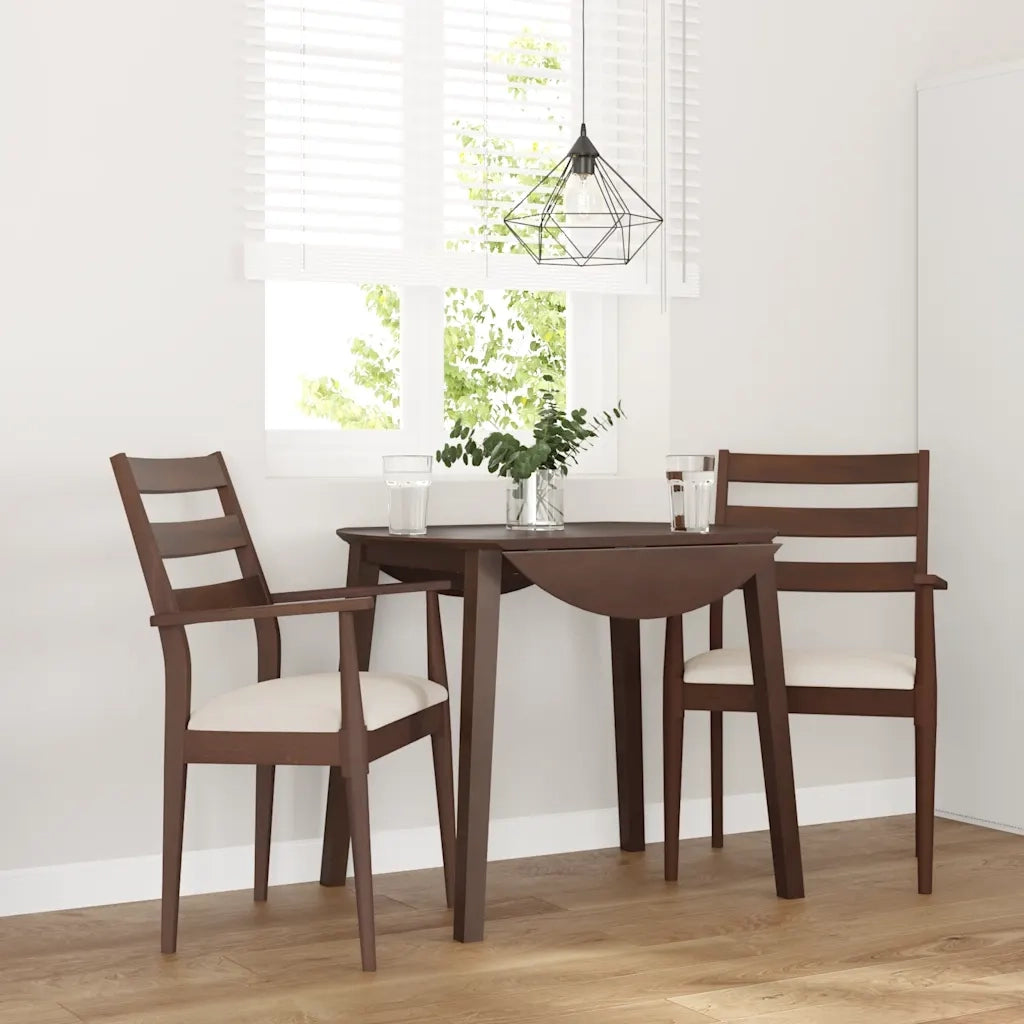 Sedie da Pranzo con Cuscini 2pz Marrone Legno Massello di Hevea 4102471