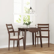 Sedie da Pranzo con Cuscini 2pz Marrone Legno Massello di Hevea 4102471