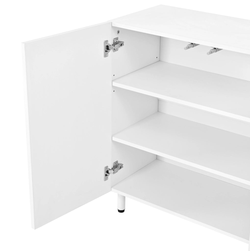 SIDEBOARD 2 in 1 con Scarpiera 120x37x80 cm Bianco