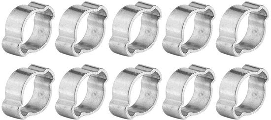Flessi adattabili 10 pezzi - Verstelbare wormwiel flessi - RVS 2 ore - Adatti per diametro di tubo 5-23 mm - Flessi a morsa - Materiale duraturo - Flessi a morsa per tubi