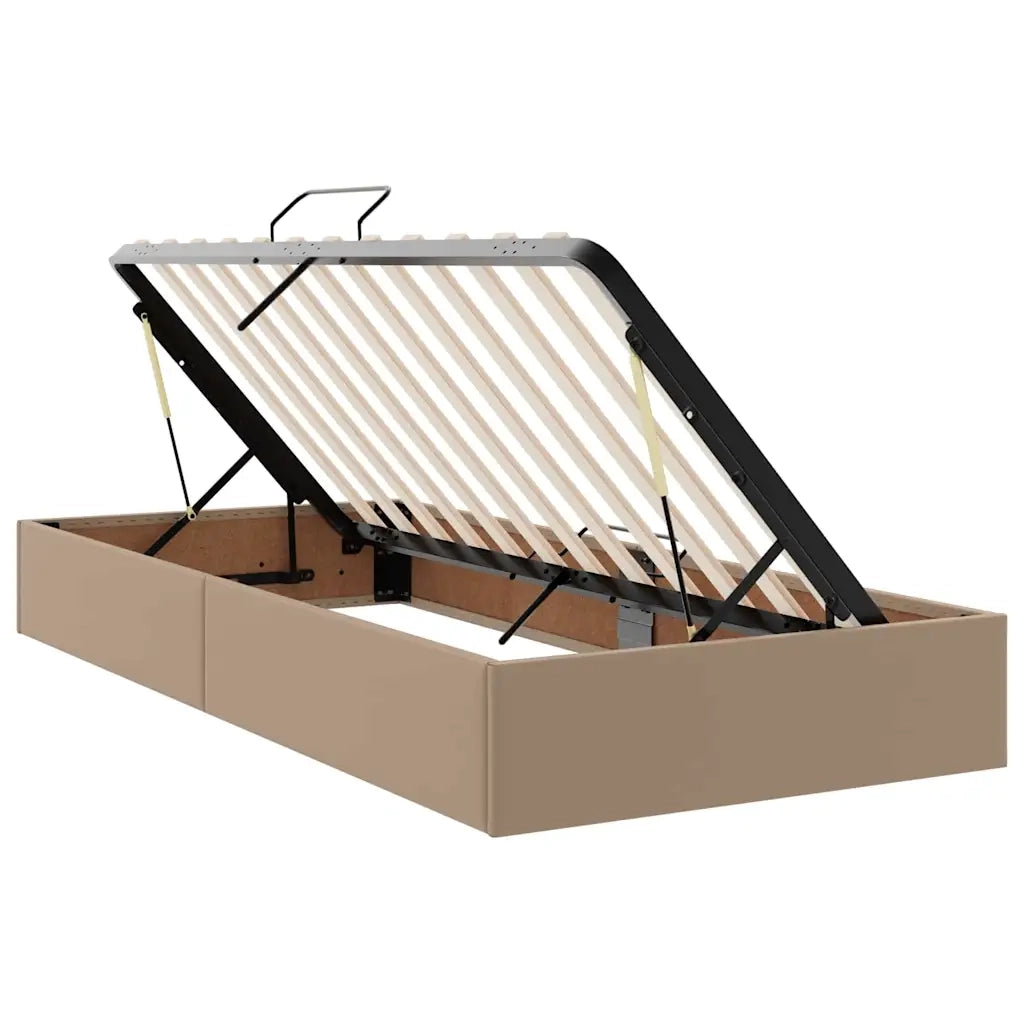 Letto con contenitore e LED con led Cappuccino 100 x 200 cm