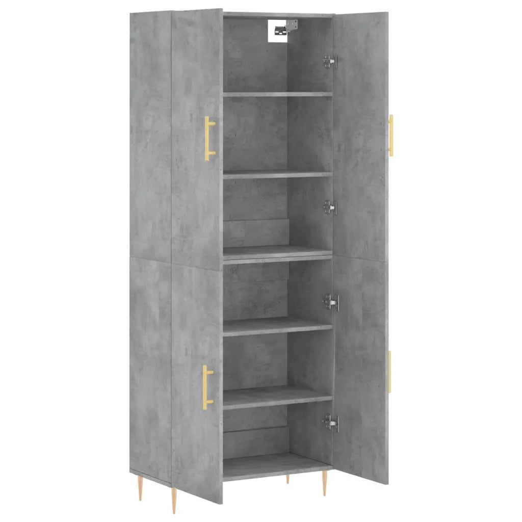 Credenza Grigio Cemento 69,5x34x180 cm in Legno Multistrato 3195671