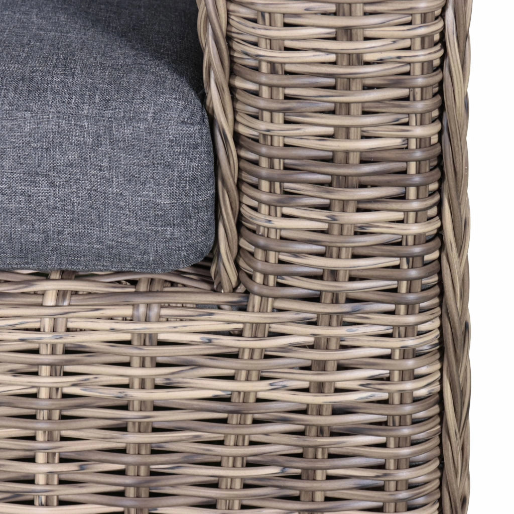 Salotto da giardino in resina intrecciata, 4 posti, beige