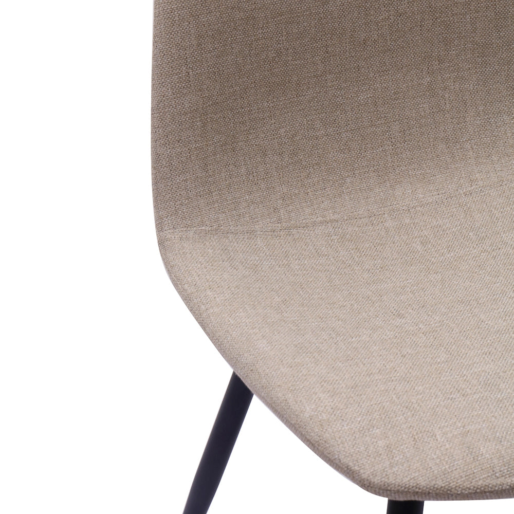 Chaises de salle ¨¤ manger minimalistes en tissu et m¨¦tal - Xylo - Beige/Beige clair