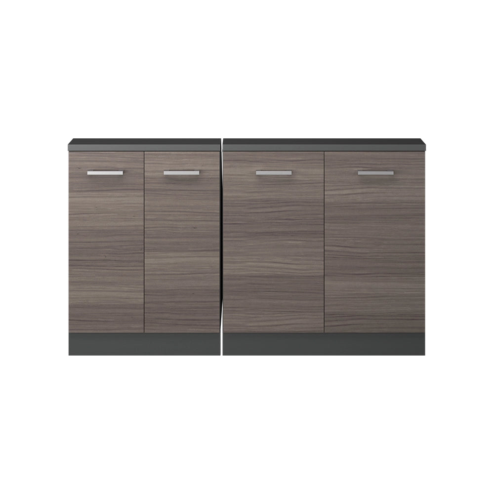 Mobile cucina sottotetto R-Line Grigio nobile/Antracite 140 cm Set di 2 Vicco