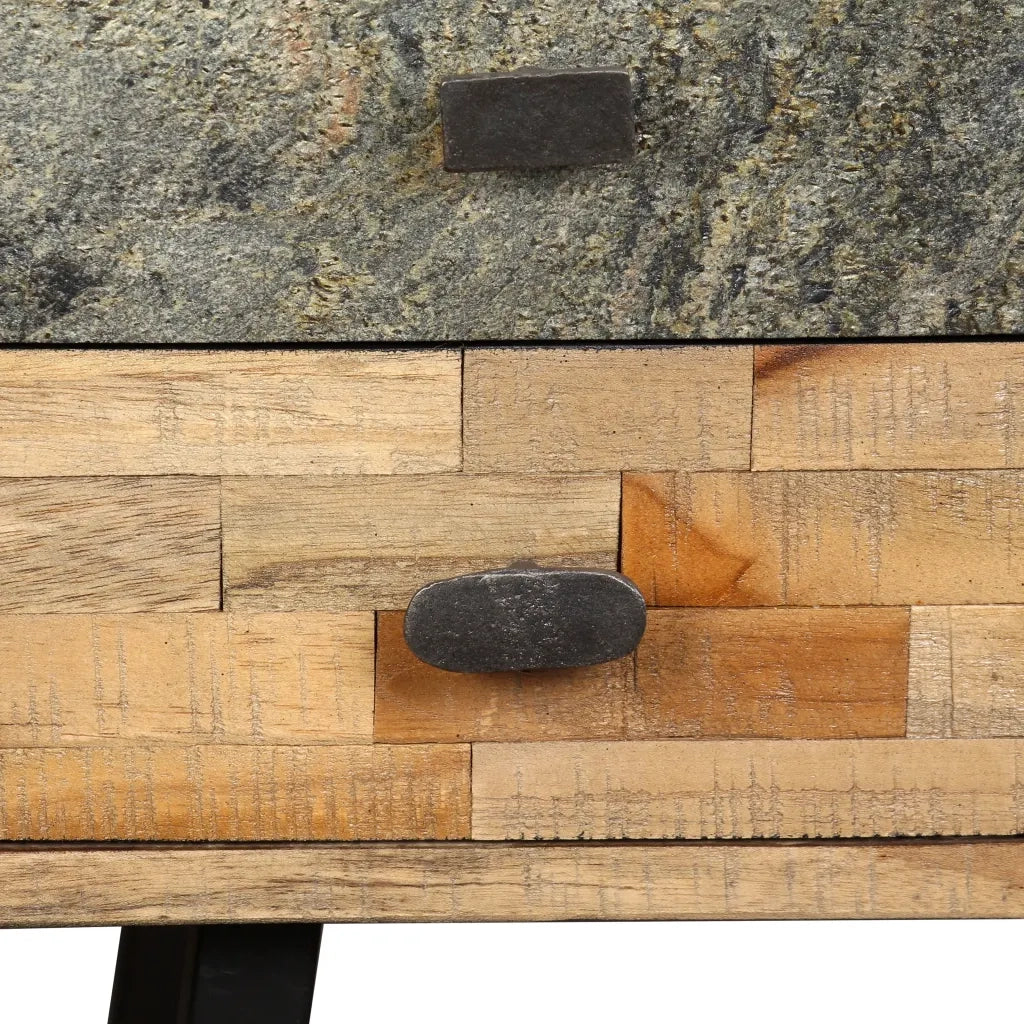 Scrivania | Tavolo da Ufficio in Legno Massello di Teak di Recupero 110x50x76 cm