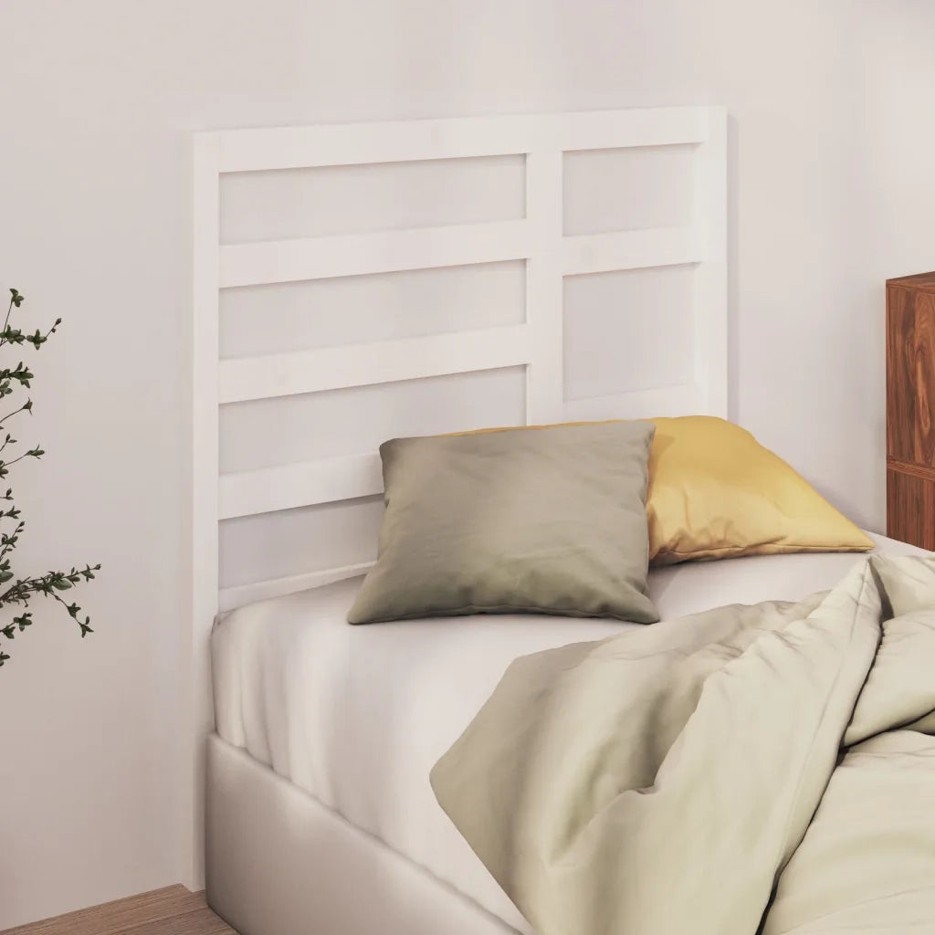 Testiera per Letto-Testata-Testiera Decorativa Bianca 96x4x104 cm in Legno Massello di Pino 169090