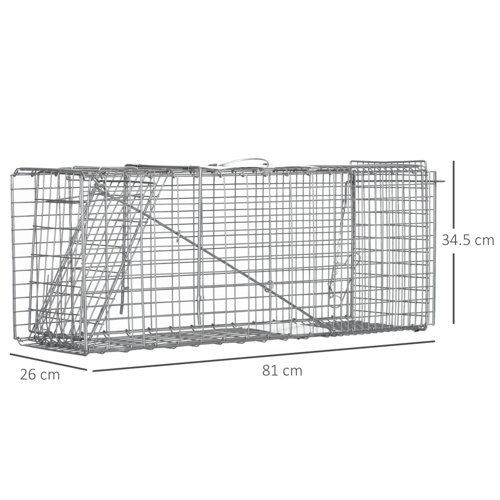 Gabbia per Animali Pieghevole in Acciaio ¨C zephmum ¨C Argento 81x26x34.5cm