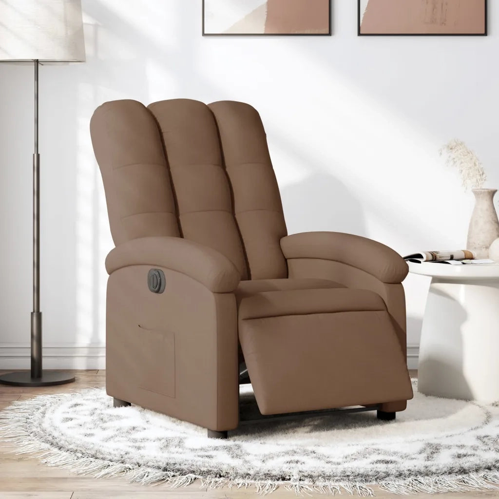 Poltrona Elettrica Reclinabile Marrone in Tessuto 3204072