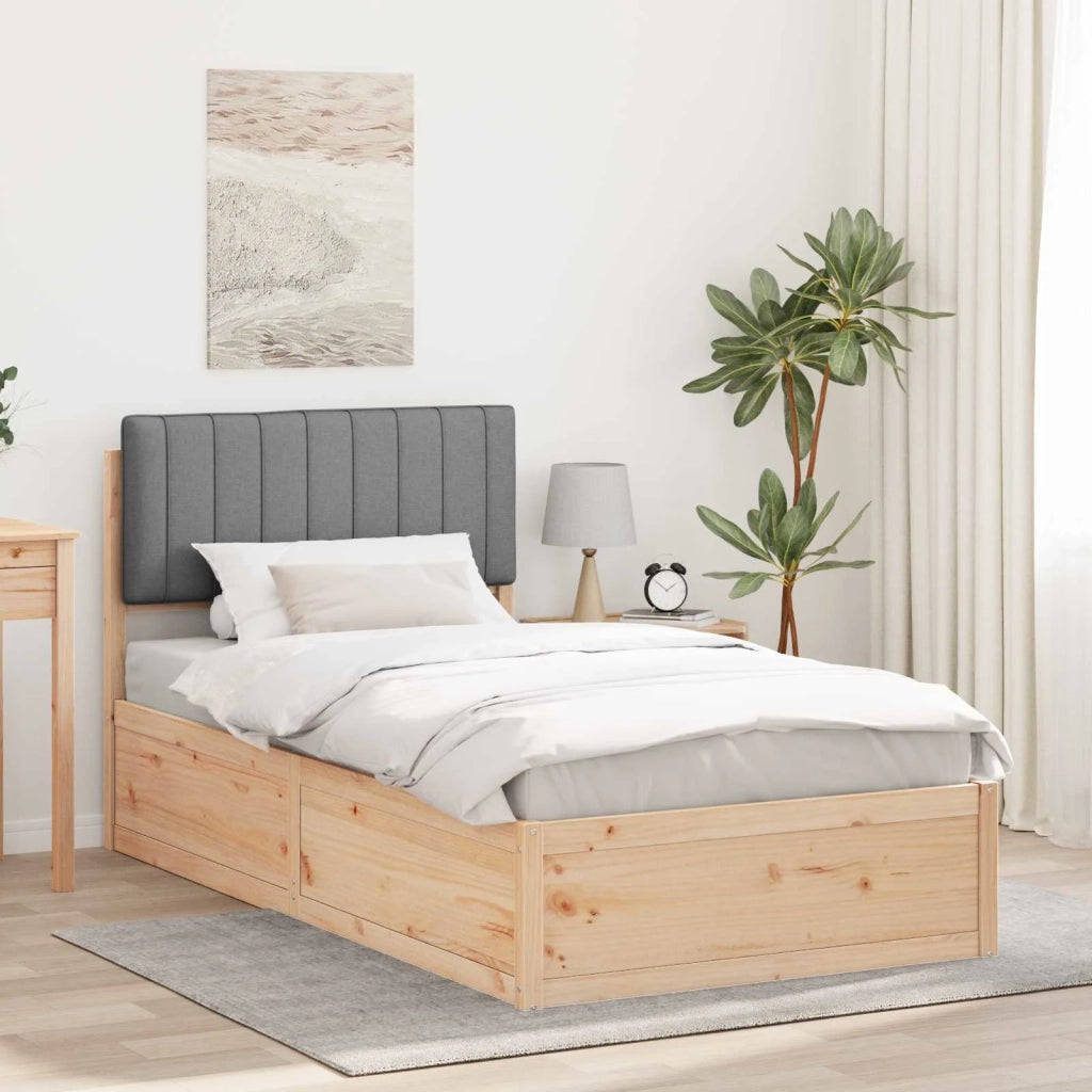 Letto con Testiera Rivestita Grigio chiaro 100 x 200 cm 877789