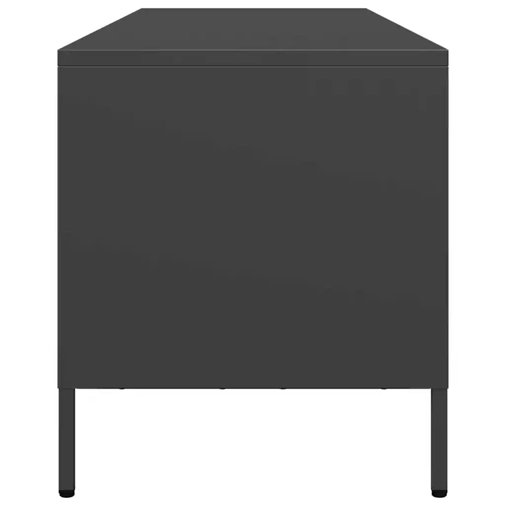 Mobile TV Nero 135x39x43,5 cm in Acciaio Laminato a Freddo 851334