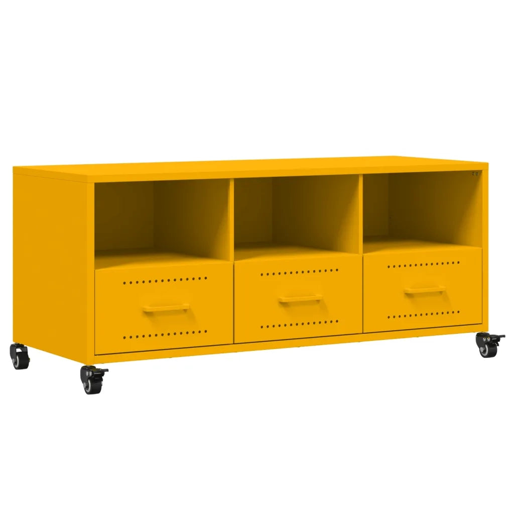 Mobile TV Giallo Senape 100,5x39x43,5 cm in Acciaio 846695