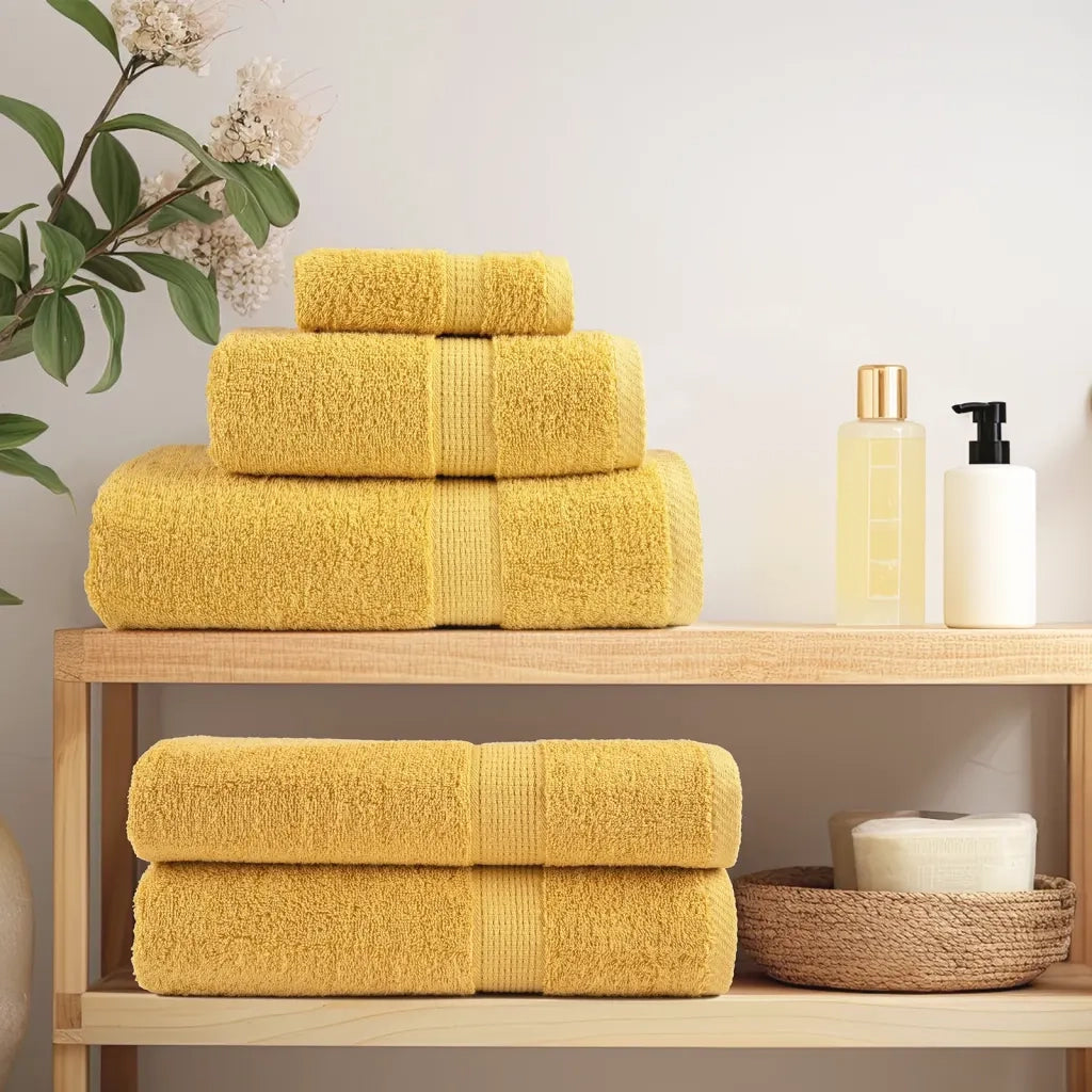 Asciugamani Premium SOLUND 2 pz | Teli per bagno Oro 100x200 cm 600 g/m2