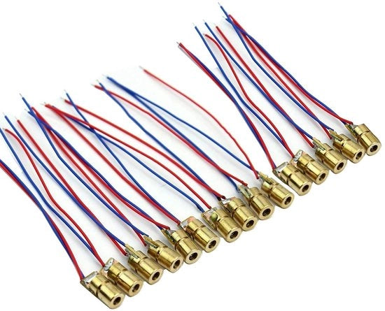 15 pezzi Modulo laser diodo mini 3V laserpunt diodo 650 nm 6 mm