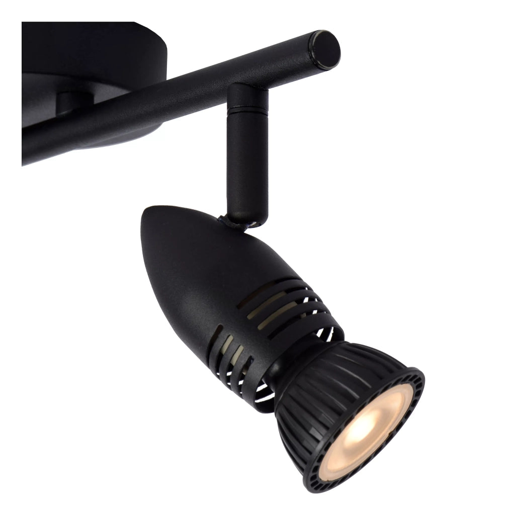 Plafoniera nera 2 spot orientabili GU10 5W Lucide