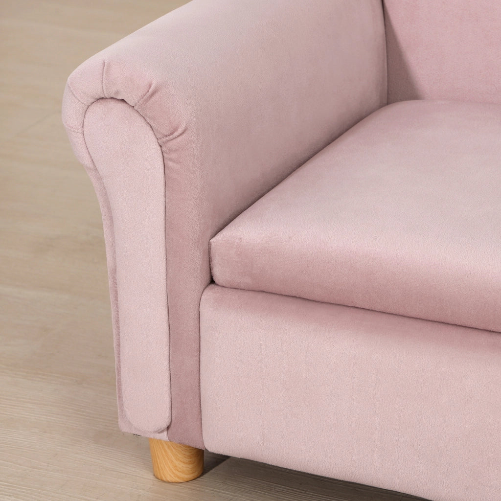Divanetto bambini con cassetti ¨C Zephmum ¨C 84x41,5x48,5 cm rosa